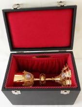 Solid silver gilt antique French Gothic Chalice.